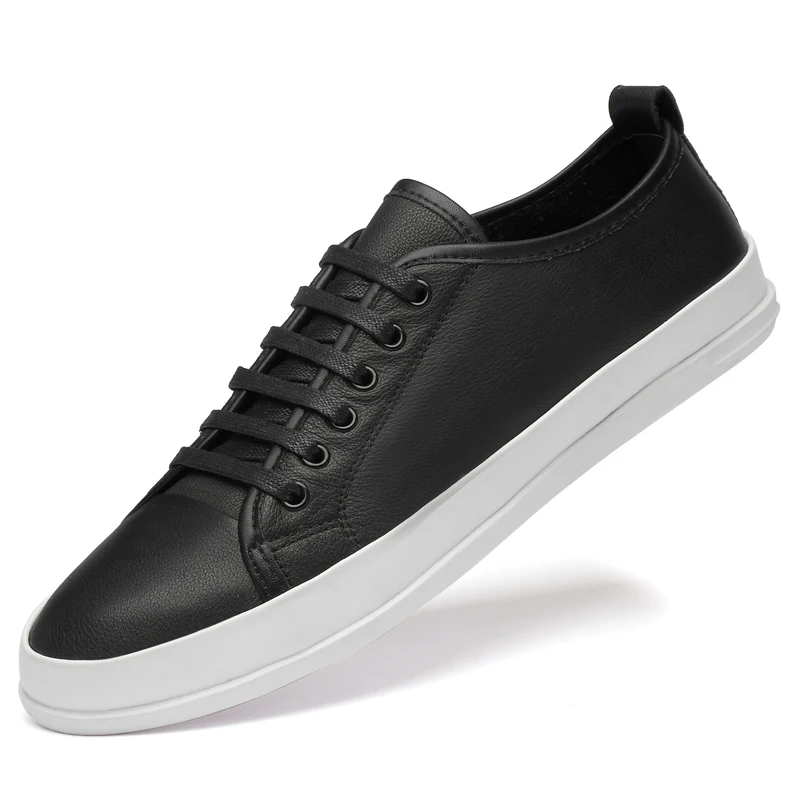 Мужские повседневные кожаные туфли натуральная кожа на шнуровке плоская подошва