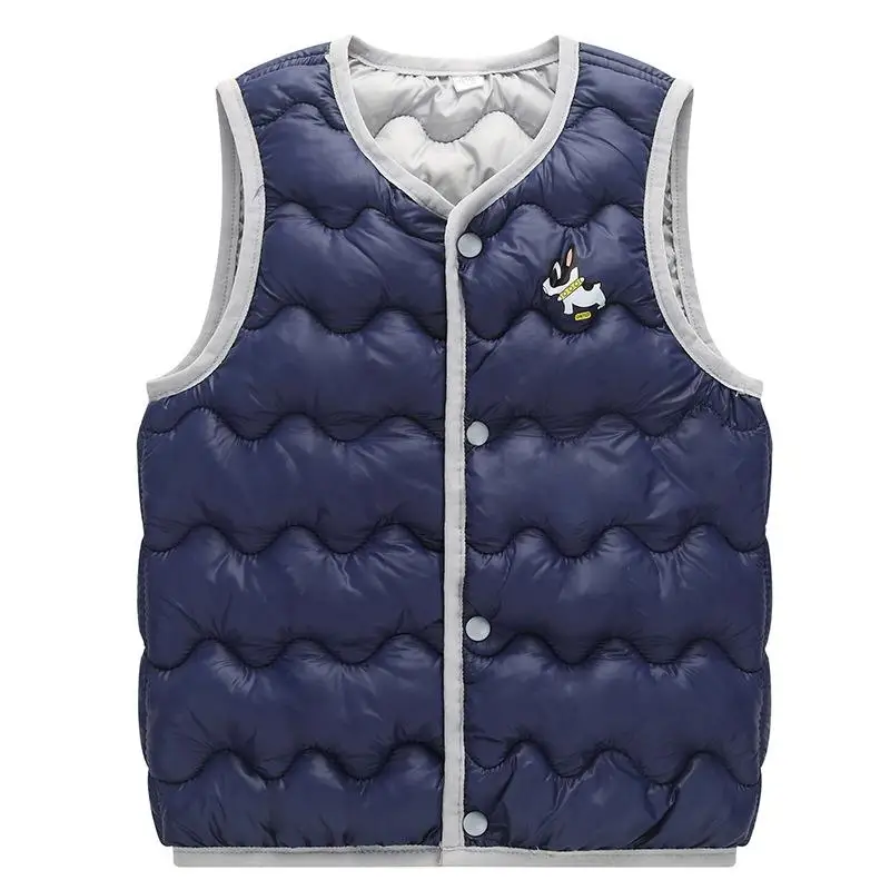 Детский пуховой жилет Однобортный Теплый хлопковый с принтом для мальчиков и