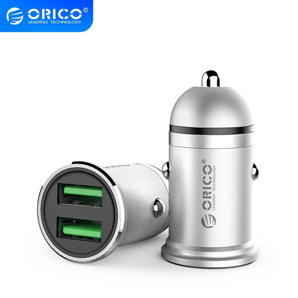 Автомобильное зарядное устройство ORICO Mini USB мобильный телефон 2 1 А быстрое с двумя