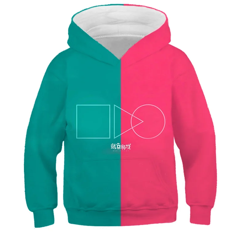 

Свитер на осень/зиму, толстовка с капюшоном для мальчиков с принтом аниме ТВ-кальмар, детская одежда, свитер, свитшоты для бега, модель