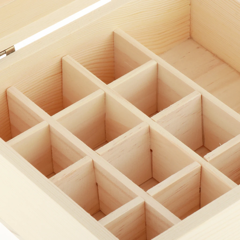 

12 Grids Wooden Essential Oil Carrying Case Shockproof Organizer Travel