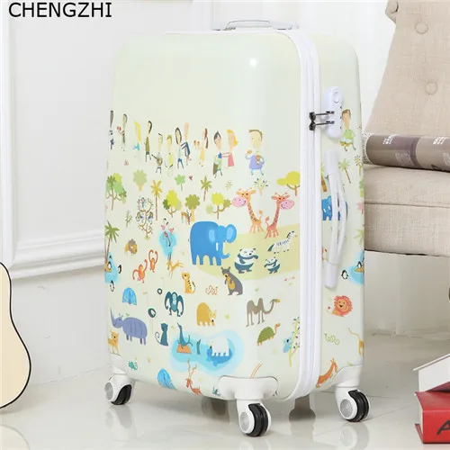 CHENGZHI 2" 22" 2" 26 дюймов милый мультфильм чемодан на колёсиках Spinner студенческий чемодан на колесиках женская сумка для путешествий - Цвет: 2