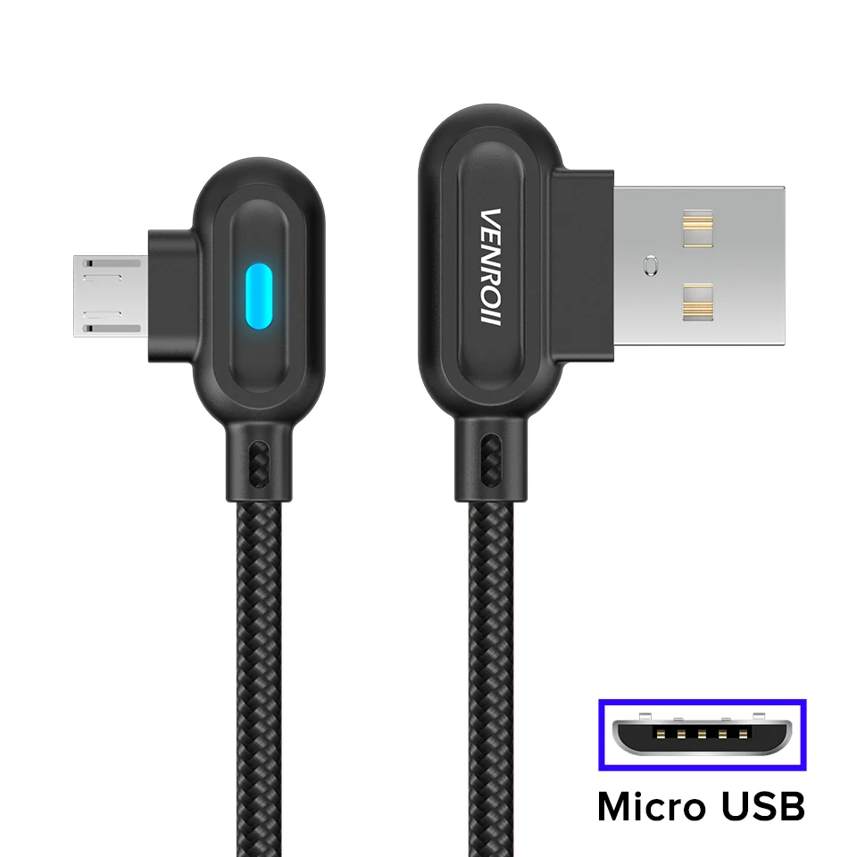 Black 1 м Micro USB кабель 2.4A Быстрая зарядка нейлоновый плетеный кабель для передачи данных Android мобильный телефон провод для samsung S7 Edge Xiaomi Redmi Note 5 - Цвет: Black