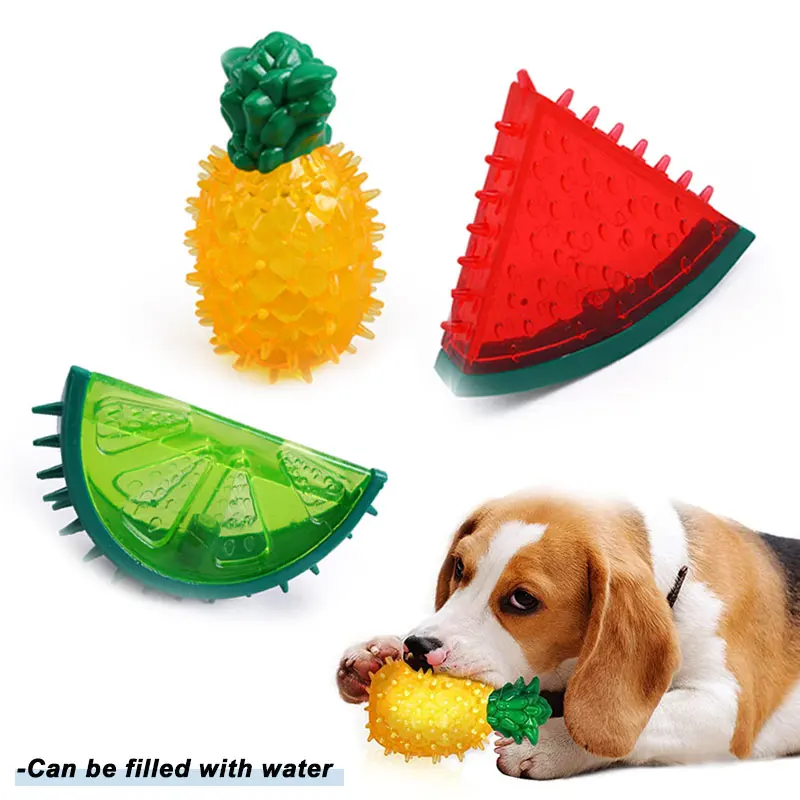 

Dog Chew Toys with Water Fruit Shape Pet Product for Small Medium Dogs Interactive Puppy Accessories Bite Resistant Dog Supplies