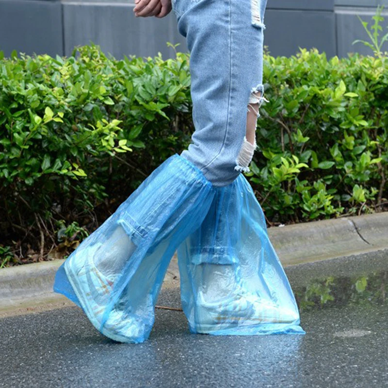 10 пар водонепроницаемых толстых пластиковых одноразовых чехлов для обуви от