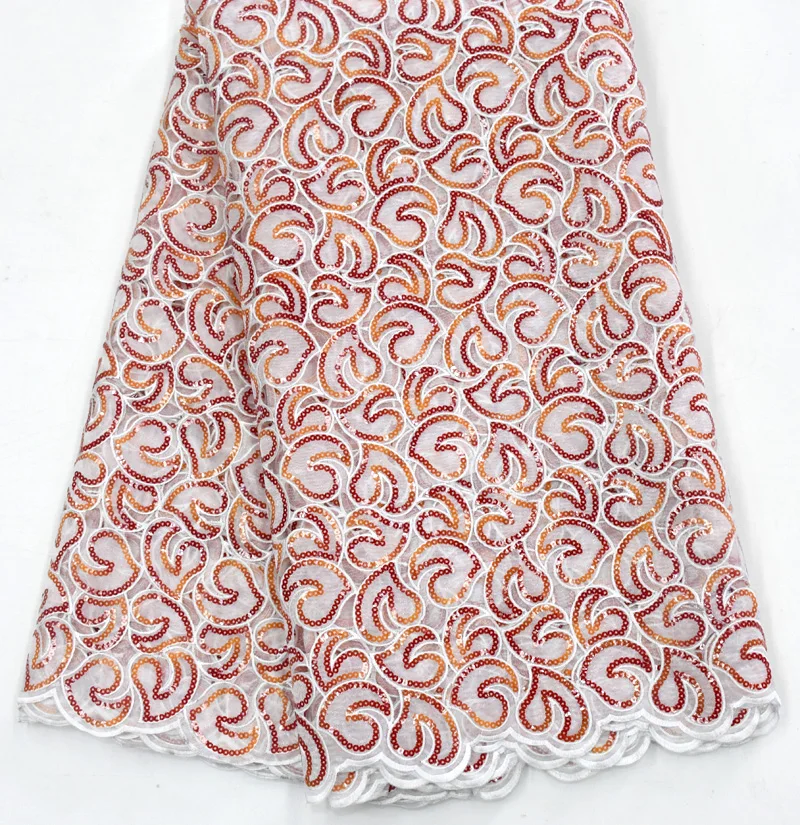 

High Quality Sequins Mesh French Lace Embroidery Fabrics African Organza Lace Fabric High Quality Swiss Voile Lace