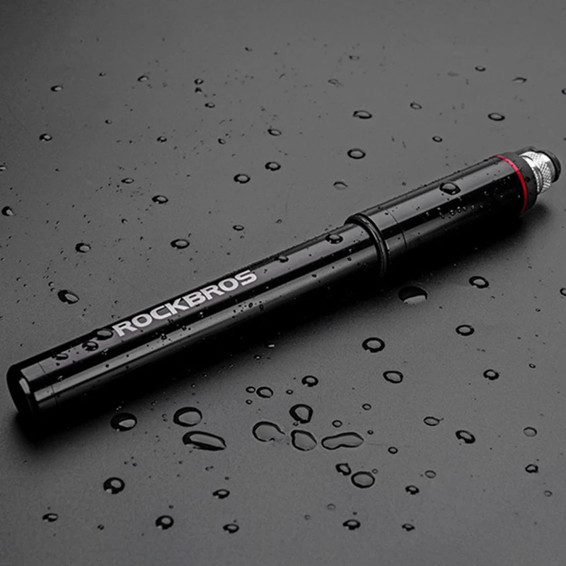 

ROCKBROS Bicycle Pump Bike Mini Aluminum Alloy Portable with Pressure Gauge Inflator Cycling Tire Pump Presta Valve MTB