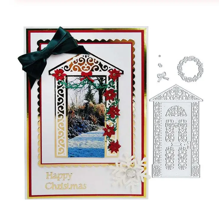 

Door Bowknot Metal Cutting Dies Scrapbooking Photo Album Card Paper DIY Stencil Embossing Craft Template Blade Punch Knife Mould