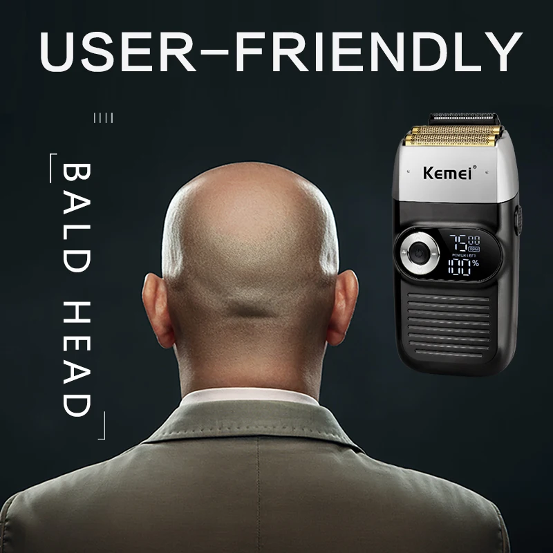 

Kemei 2 in 1 Rechargeable Electric Shaver LCD Display Portable Cordless Men Reciprocating Razor Beard Trimmer