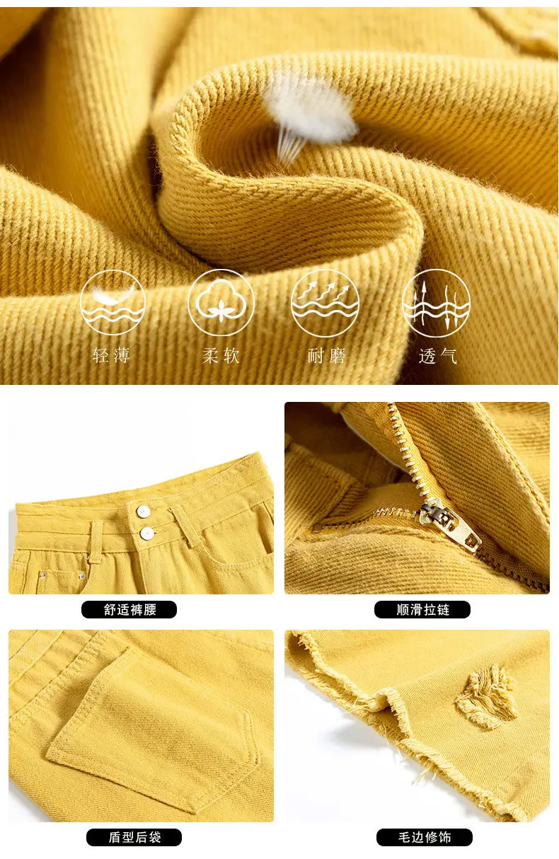 

Summer Cotton Hole High Waist Dnim Shorts Women Oversize Loose Solid Short Jeans Pants Plus Size Female Shorts Mujer 4XL 5XL