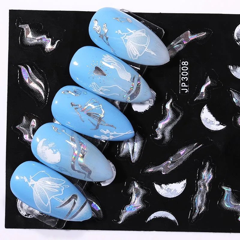 1 лист 5D наклейка для ногтей с лазерным эффектом|Стикеры и наклейки| |