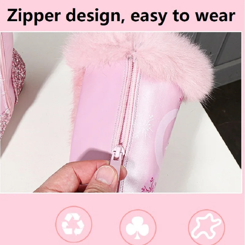 Зимние ботинки для девочек коллекция 2019 года корейские теплые детские высокие