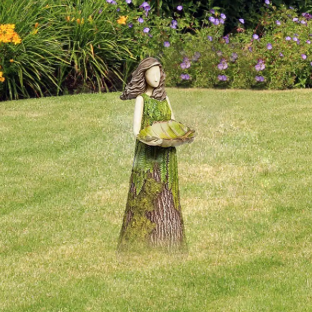 

Outdoor Gardern Fern Fairy Statuary with Bird Feeder Ornament Cute Super Statue Supplies Resin Garden Garden Outdoor M3N7