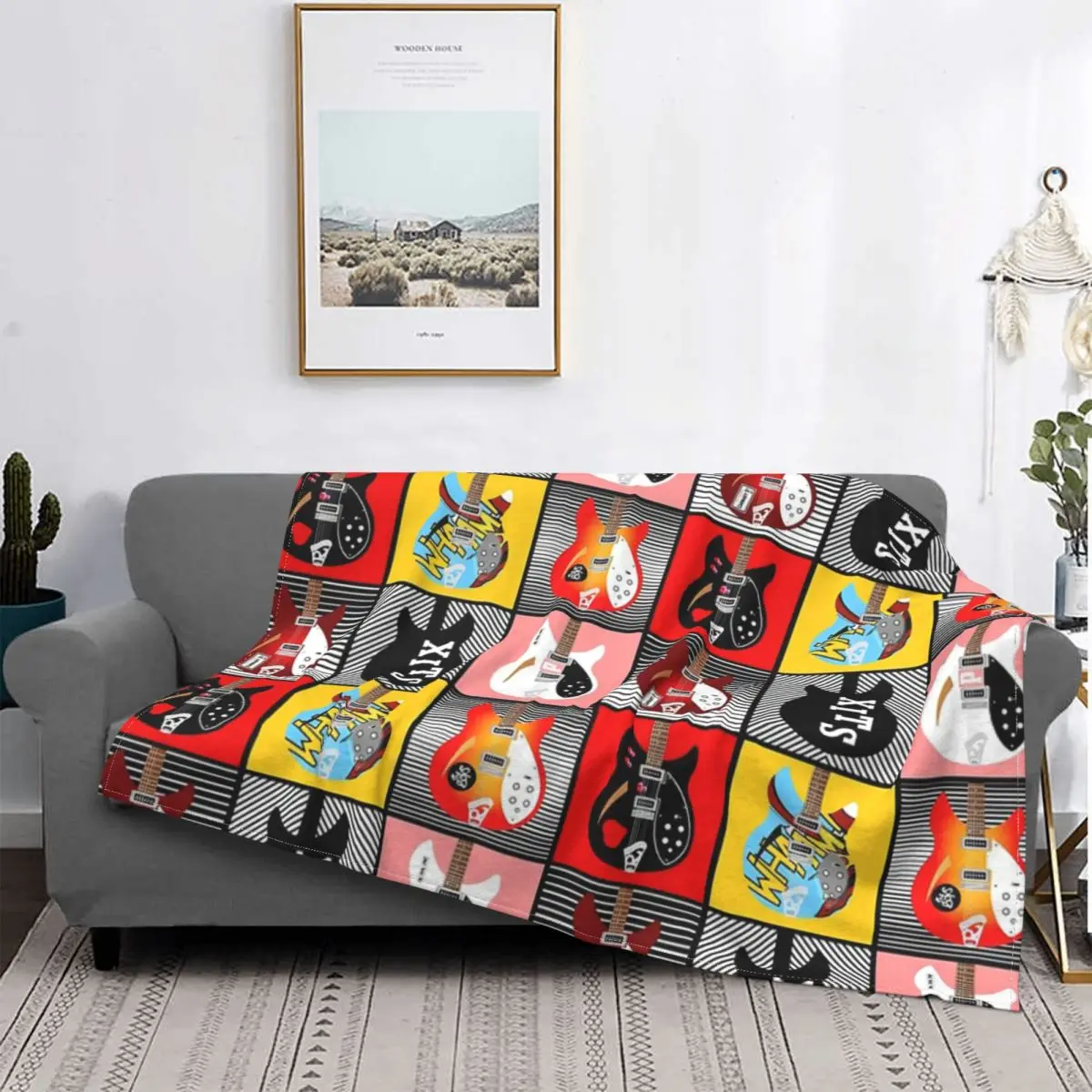 

Manta Rickenbackers de Paul Weller, colcha a cuadros para cama, sofha cama, manta mullida de muselina a cuadros, alfombra de orac