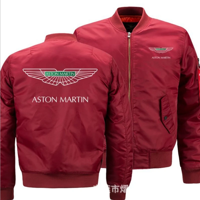 

NEW fashion AstonMartin Flight Flying Jacket Winter thicken Warm Zipper Men Jackets Men's Casual Coat