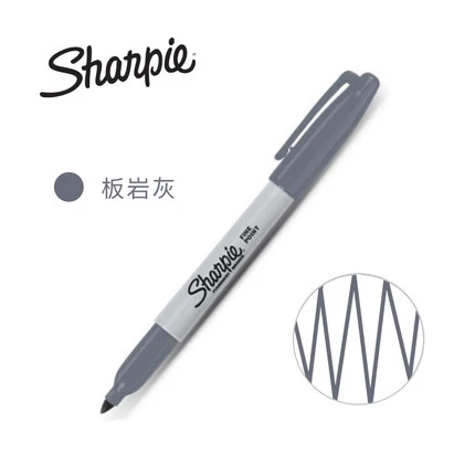 1 шт. Sharpie 31993 экологически чистый мелкий точечный Перманентный маркер 1 мм беспыльный маркер 21 цвет на выбор - Цвет: gray