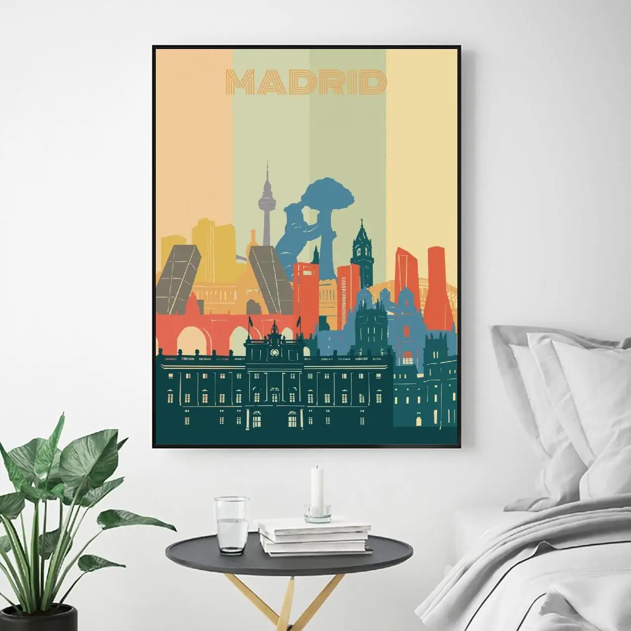 Ретро городской пейзаж Картина на холсте Художественная печать картина