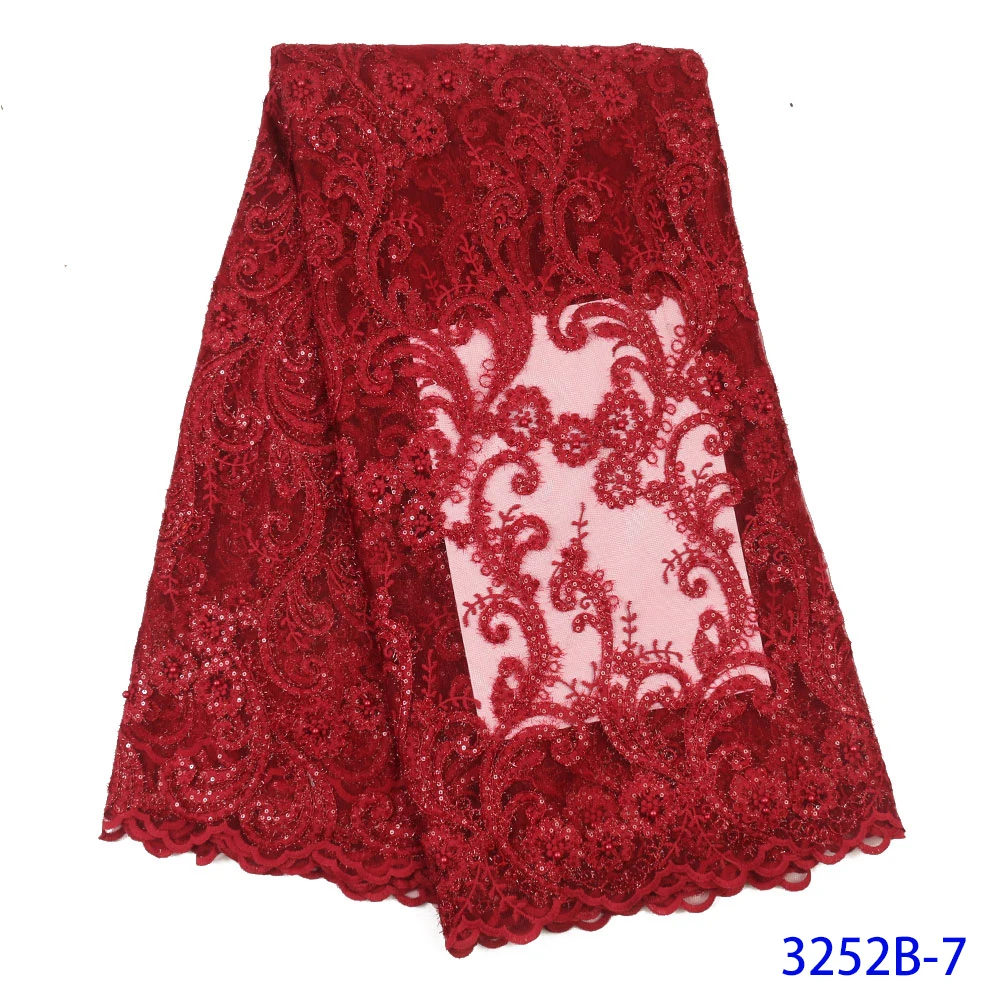 

Latest burnt orange African Lace Fabric 2020 High Quality Lace French Milk Silk Lace Fabric With Sequins nigeria party dress