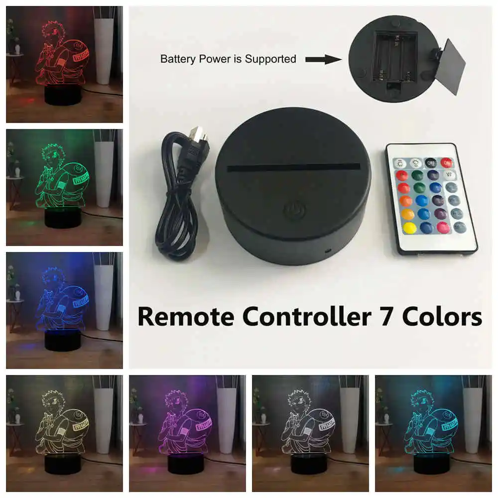 Наруто: детский светодиодный ночник shippюden повязка на голову Sabaku no Gaara RGB 7 красочная Сенсорная лампа USB мини настольная лампа для детей подарок на день рождения игрушка - Испускаемый цвет: USB Remote 7 colors