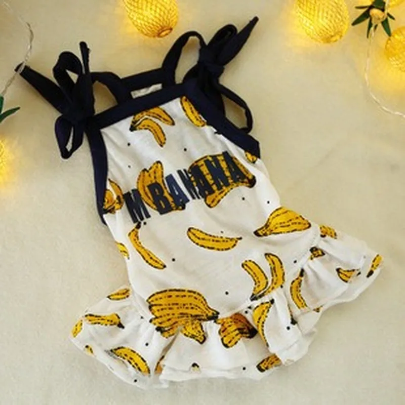 

Teddy Dog Clothes Spring and Autumn Pet Dog Clothing Summer Clothes Small Puppies Suspenders Banana Dog Clothes