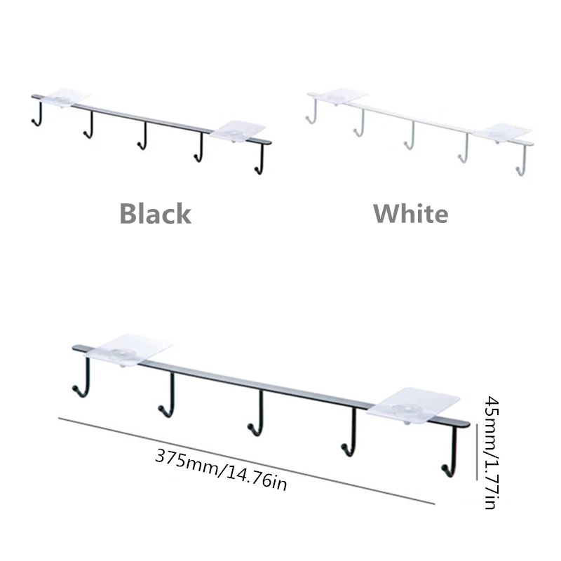 

Home kitchen storage rack nail-free hanging wrought iron wardrobe hook kitchen organizer Bedroom Hanger Clothes Hanging Rack