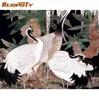 RUOPOTY алмазная живопись красный журавль полная квадратная Алмазная вышивка мозаика животные ручная работа Декор для дома
