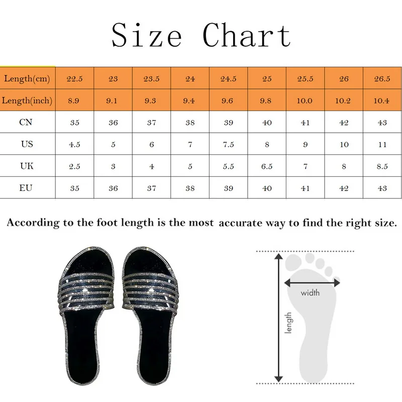 

Summer Sandals Women Flip Flops Rhinestone Flat Sandals Ladies Slippers Shoes Female Round Toe Bling Luxury Sandalias Mujer 42