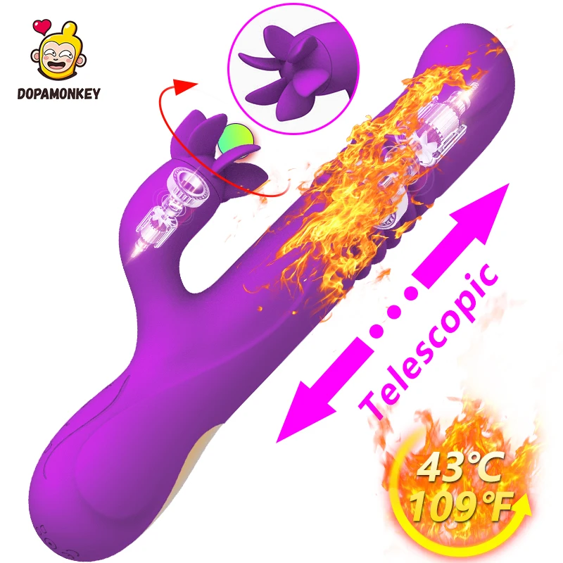 Вибратор Licking для женской мастурбации, телескопический массажер точки G, Стимулятор клитора, вагины, секс-игрушки для женщин, фаллоимитатор с подогревом - изображение