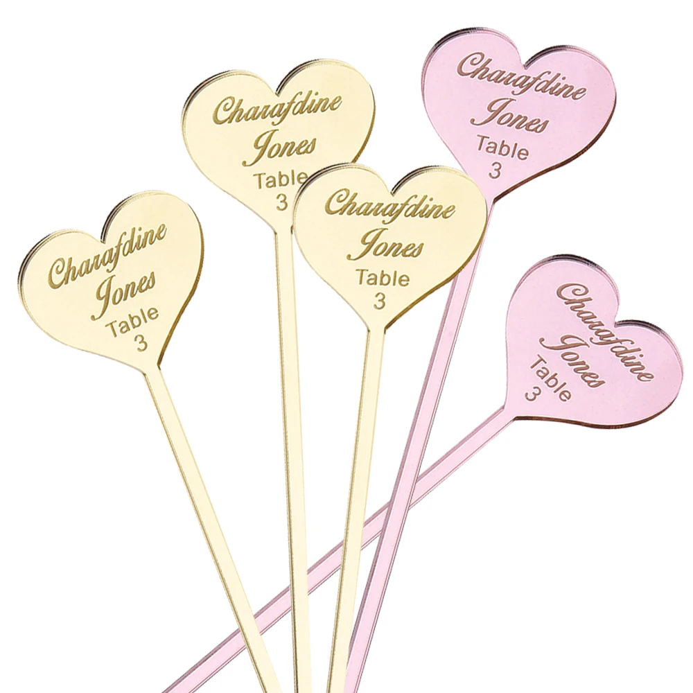 20 шт. персонализированные Выгравированные штрихи для напитков палочки мордочки