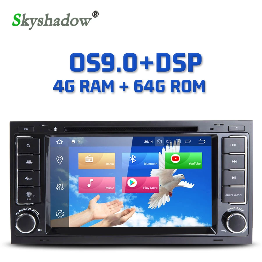 Автомобильный dvd плеер Android 9 0 DSP 4 Гб + 64 RDS радио Bluetooth 2 GPS карта Wifi TPMS DAB для VW Touareg T5