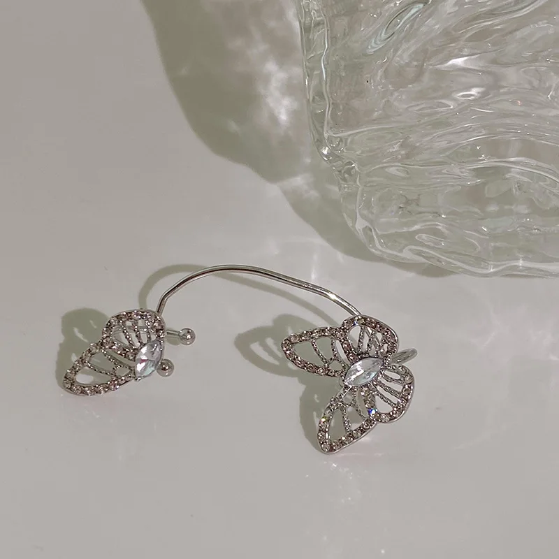 2021 New Personality Butterfly Ear Clips Earrings For Women Hip Hop Street Girls Retro Metal Cuff Clip Gothic Punk Jewelry | Украшения и