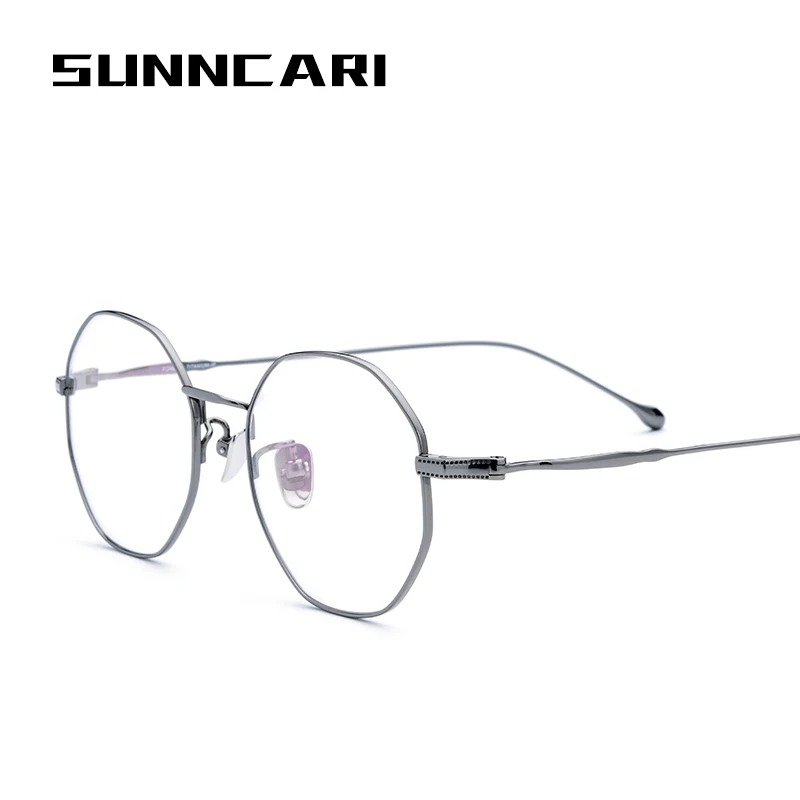 Pure Titanium Glasses Frame Irregular Optical Glasses Frame Korean 2020 Women Men Ultralight Square Myopia Prescription Eyewear