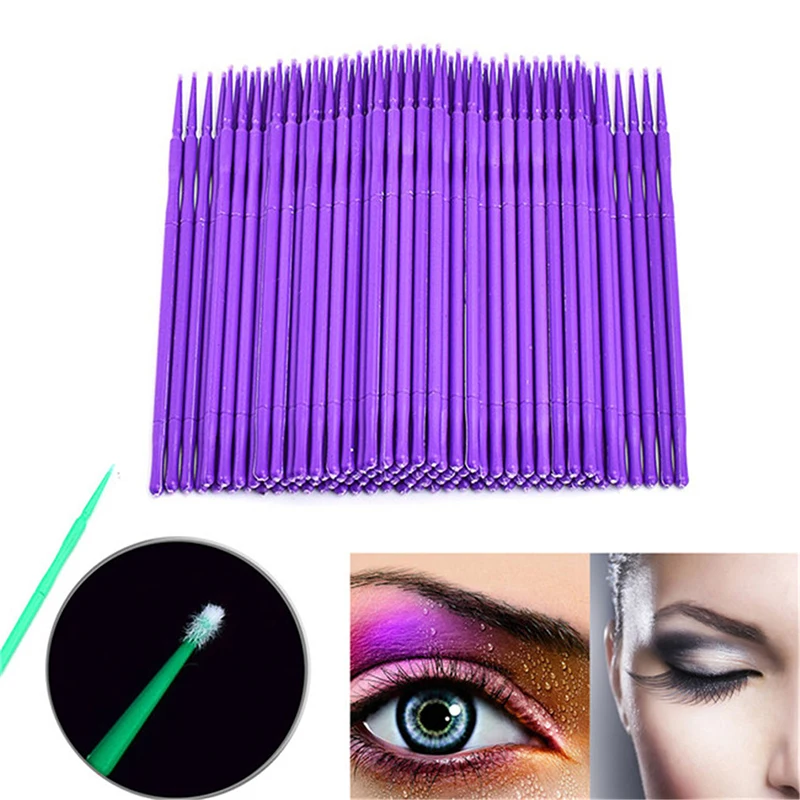 

100PCS/Pack Disposable Makeup Brushes Cotton Swab Tattoo Small Pointed Tip Cleaning Soft Swab Eyelash Dismount Swab