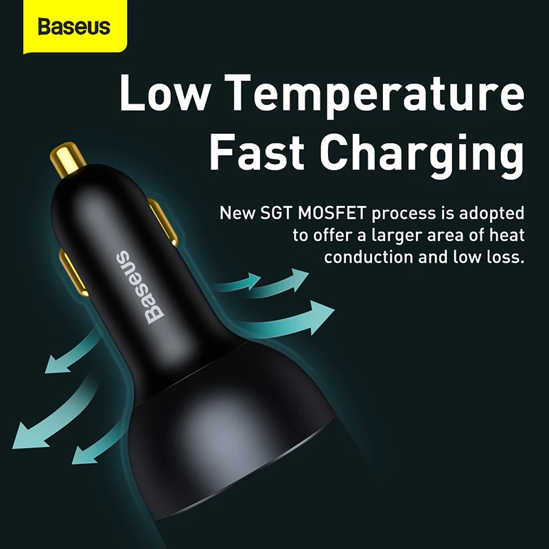 Автомобильное зарядное устройство Baseus 160 Вт QC 5 0 Быстрая зарядка для iPhone 13 12 Pro USB
