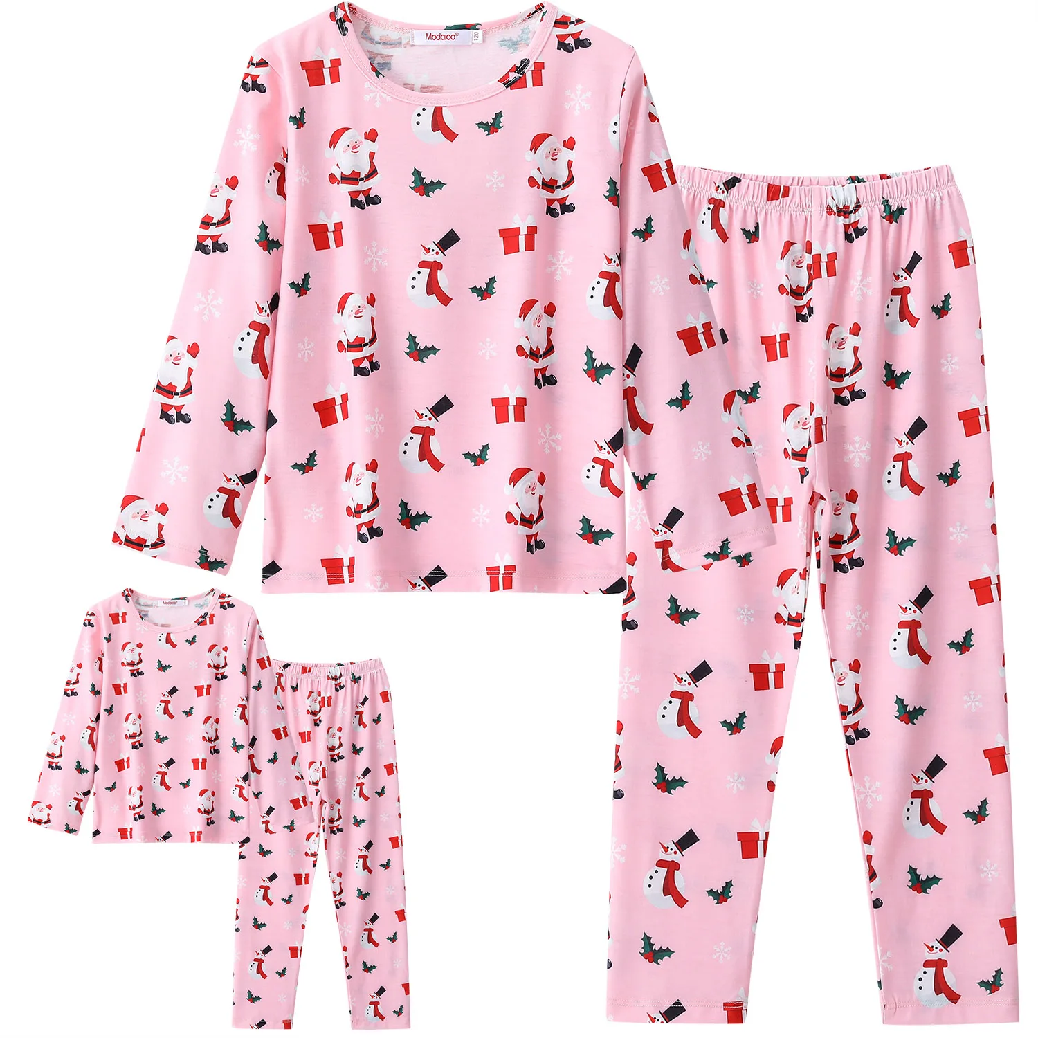 

ModaIOO Matching Dolls & Girls LongSleeve Pajamas Dinosaur Mermaid Unicorn Pyjama Kids Sleepwear Set