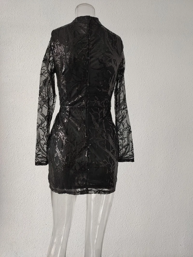 Женское платье с блестками Tosheiny однотонное элегантное мини-платье высоким