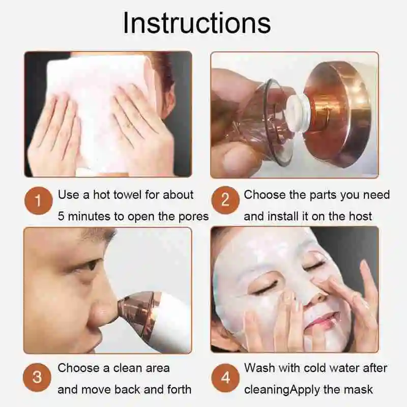 

4 in 1 Body Guasha Cupping Blackhead Remover Machine Suction Deep Vacuum Scraping Cleansing Acne Beauty Care Skin Pore R7E7