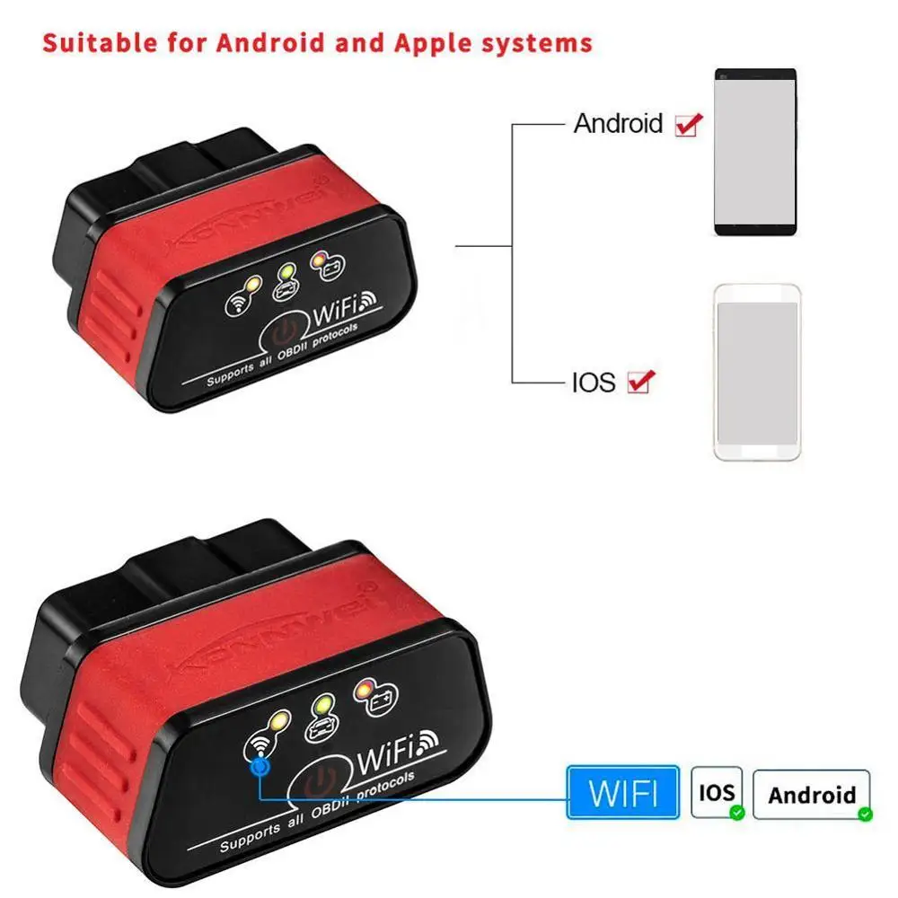 Vgate OBD2 OBDII сканер ICar2 KW903 для Android IPHONE IPAD Диагностический прибор автомобиля Bluetooth/WiFi