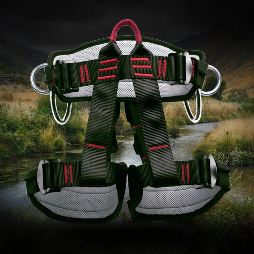 

2021 Professional Outdoor Sports Safety Belt Rock Mountain Climbing Harness Waist Support Half Body Harness Air Survival Tool