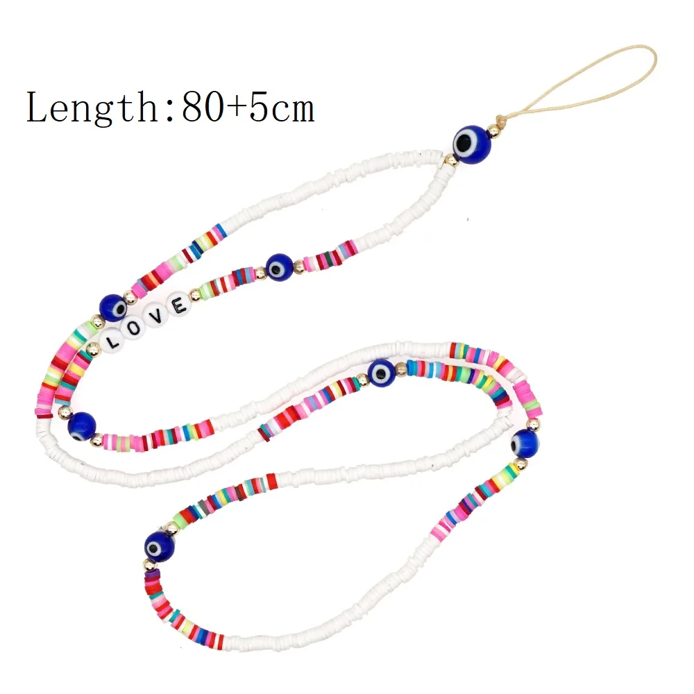 

2021 Handmade Crystal Beads Chain Fashion Women Beads Long Chain Charm Bohemia Necklace for Phone Hanger ID Card Jewelry