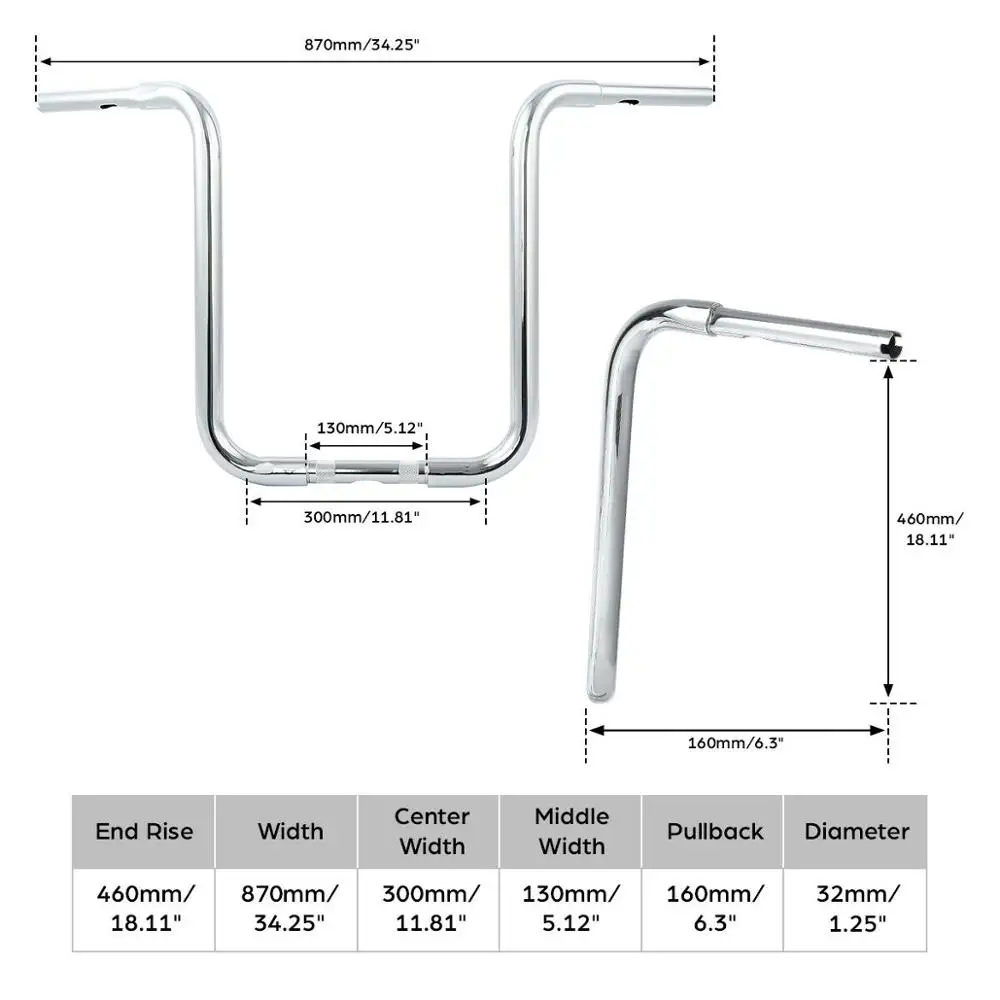Мотоцикл 18 &quotRise Ape HangerBar FAT 1 1/4&quot ручка для Harley Sportster FLST FXST XL 883 1200 на заказ|Накладки