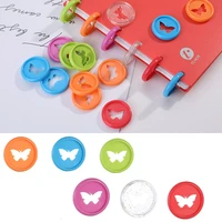 24pcs colorful butterfly pattern button disc loose leaf mushroom hole binding 26mm plastic buckle for office binder binding disc