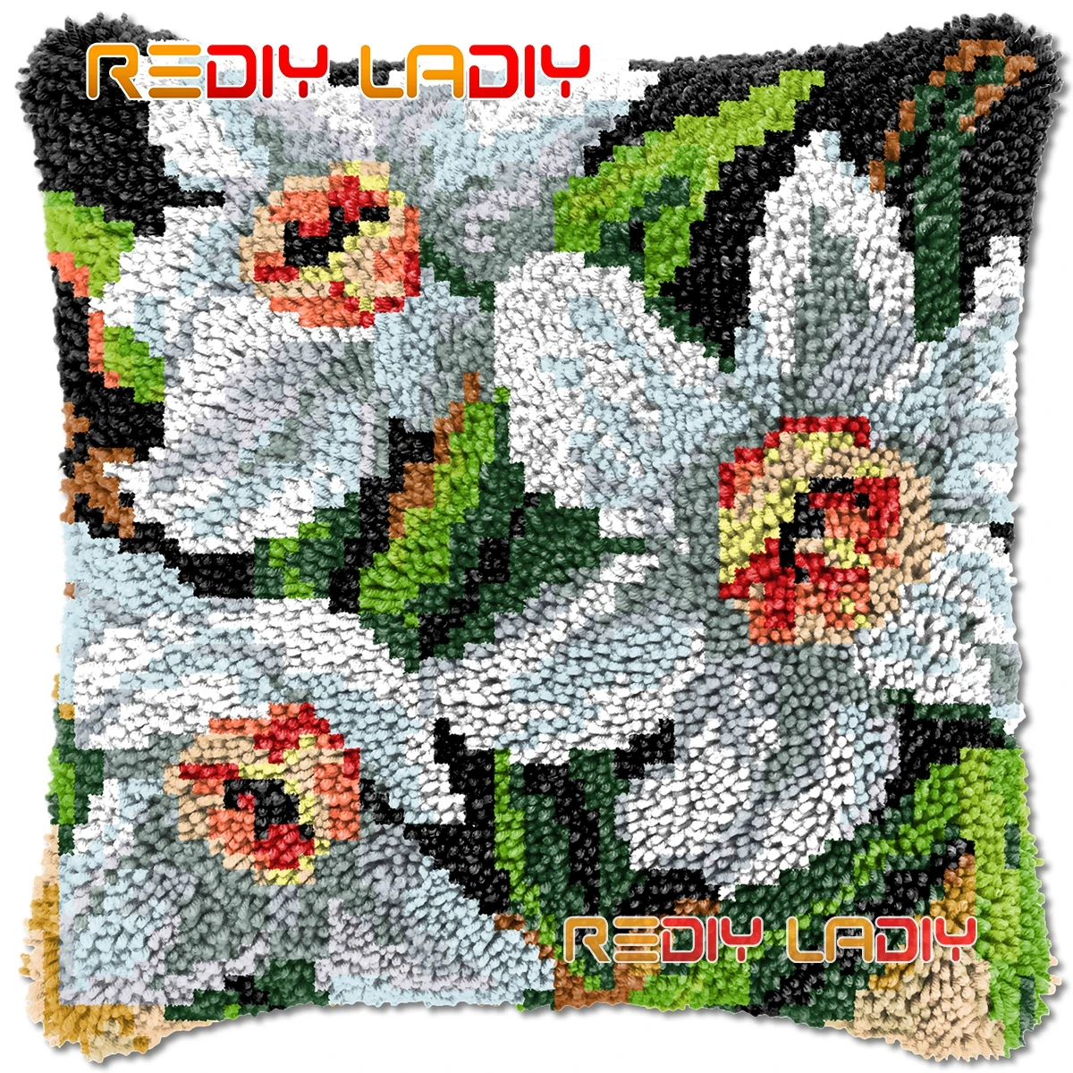 

Набор для рукоделия с застежкой-крючком, цветы лилии, наборы для рукоделия, крупная акриловая пряжа, искусство, вязание крючком, подушка, чех...