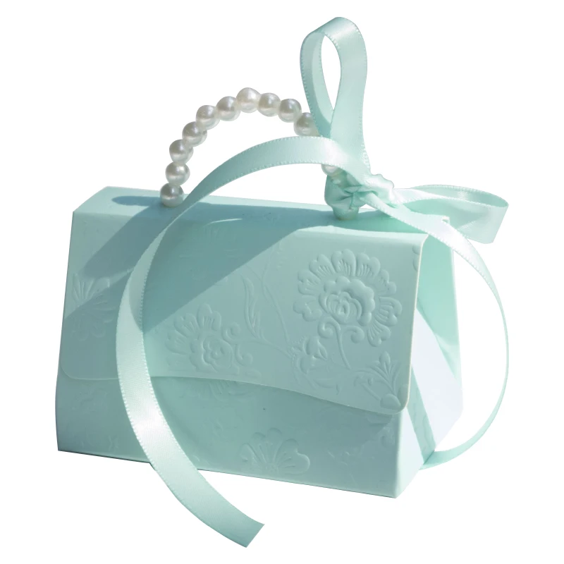 

European Romantic Pearl Portable Gift Box Wedding Favor Candy Boxes Carton Birthday Party Candy Box Bag DIY Wrapping Supplies
