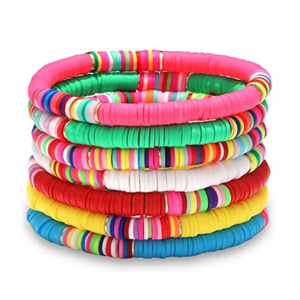 Женские Браслеты Boho 5/7 шт браслет модный с веревкой на запястье глиняные бусины