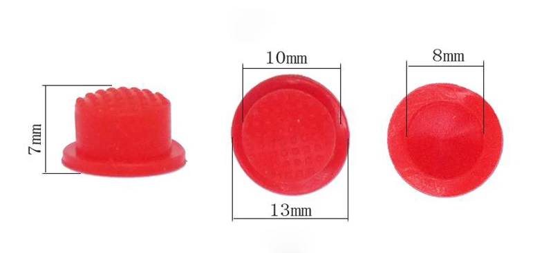 10mmX7mm 20 шт. хвост водонепроницаемый переключатель кнопка резиновая Кнопка Светодиодный заряд блики фонарик переключатель аксессуары уплотнение резиновая крышка - Цвет: 10mmX7mm