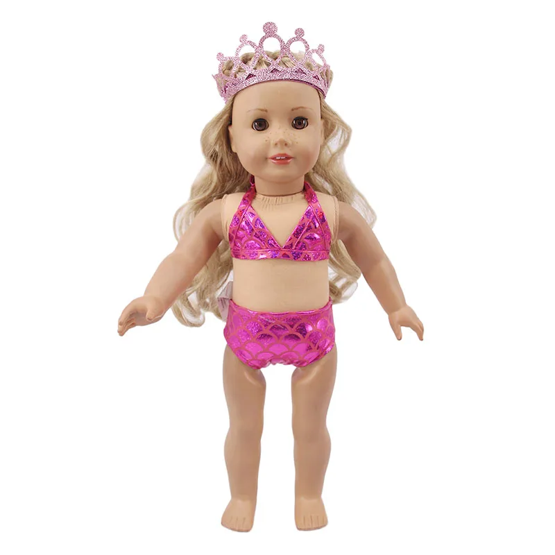 Кукла розово Синяя Русалка Принцесса Набор подходит для 18 дюймовой американской