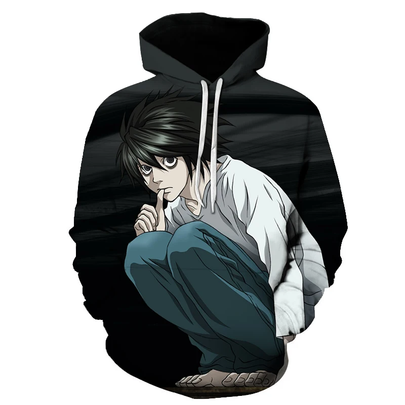 

Anime 3D Print Hoodies Men/women Sweatshirt Death Note Letter Long Sleeved Sweatshirts Style Streetwear Fashion Hood