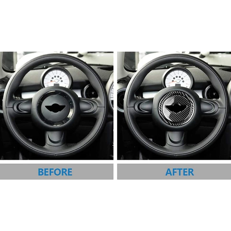 Car Carbon Fiber Steering Wheel Cover Stickers Decal Interior Trim for Mini Cooper Clubman R55 R56 Countryman R60 | Автомобили и