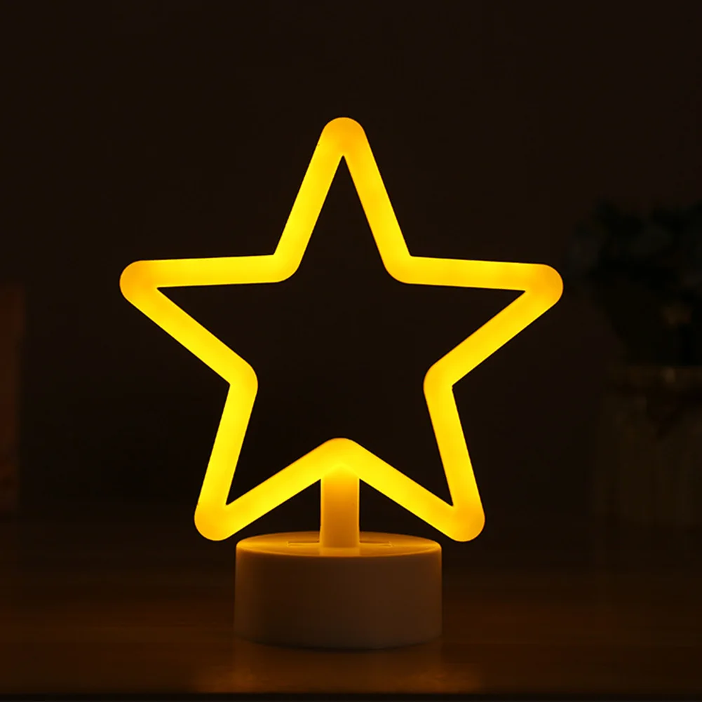 Спальня Рождественский Подарочный ночник звезда форма с пьедестал сердце